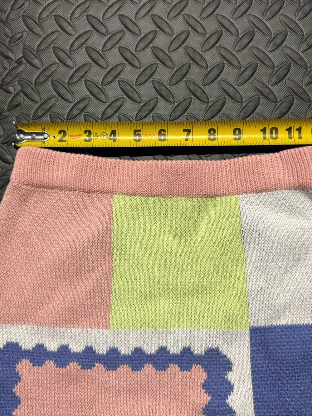 Truce Colorblock Knit Mini Skirt Pastel Pink Green Blue Size 10